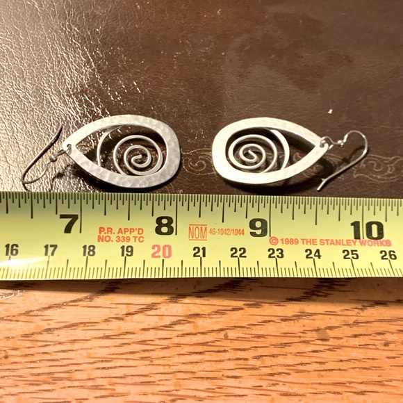 Silver Spiral Earrings - Picture 4 of 7